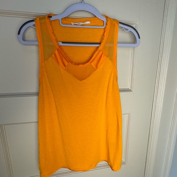 Robbi & Nikki Tangerine Tank Top, Raw Edge detailing, XS - Picture 5 of 7